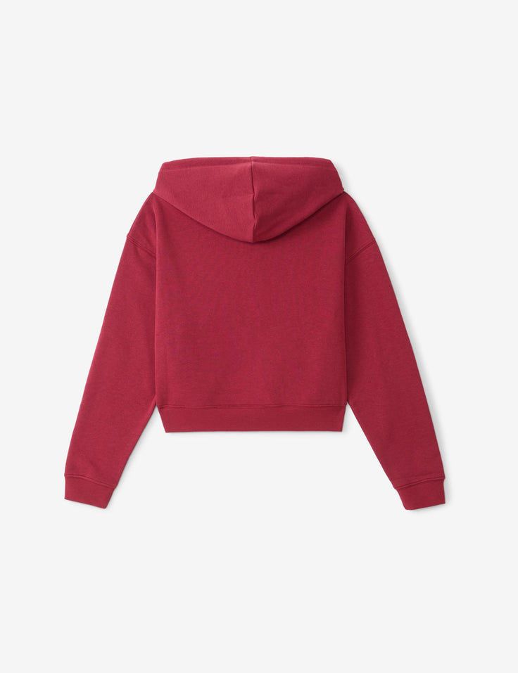 Sweat oversize zippé rouge foncé