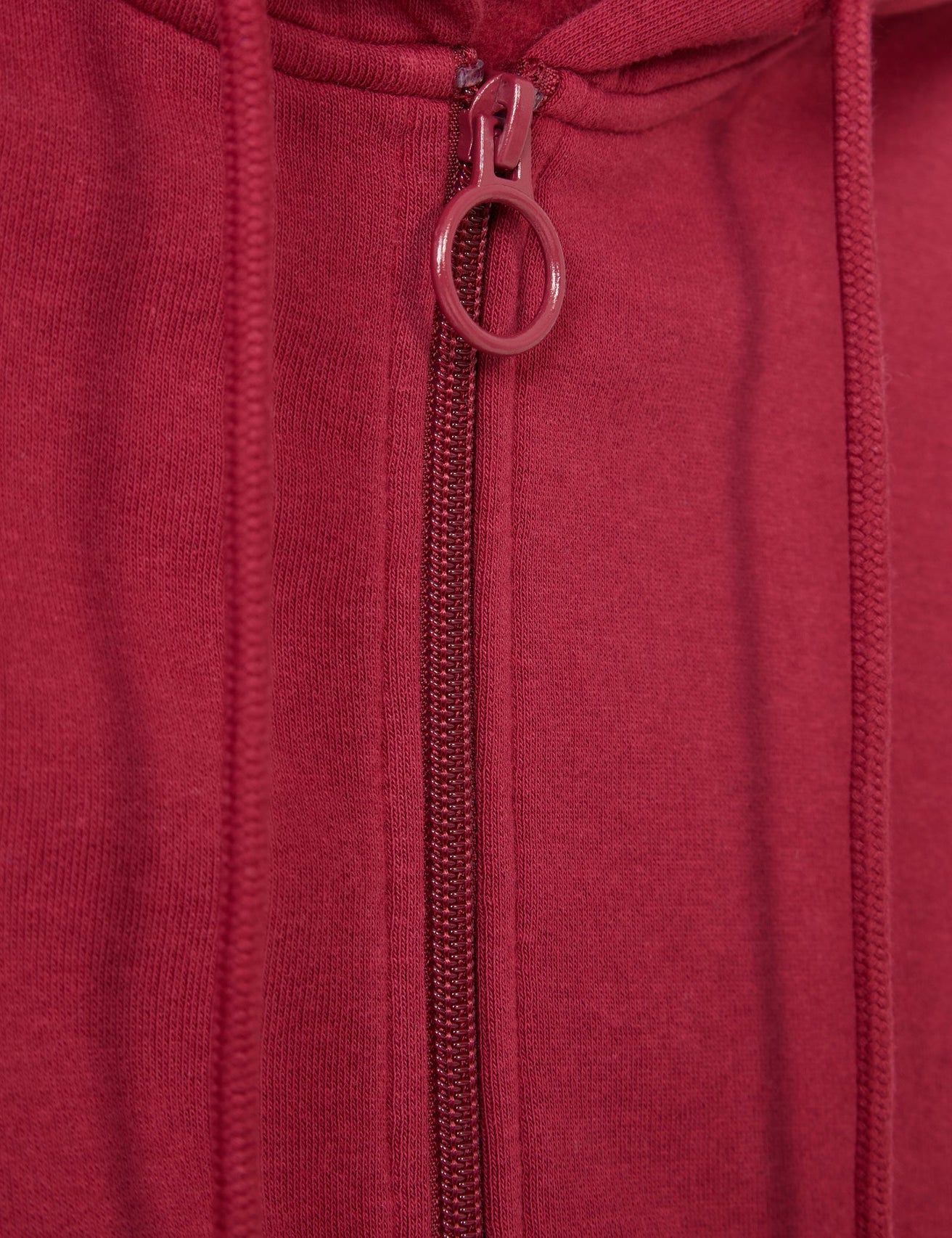 Sweat oversize zippé rouge foncé - Image 3