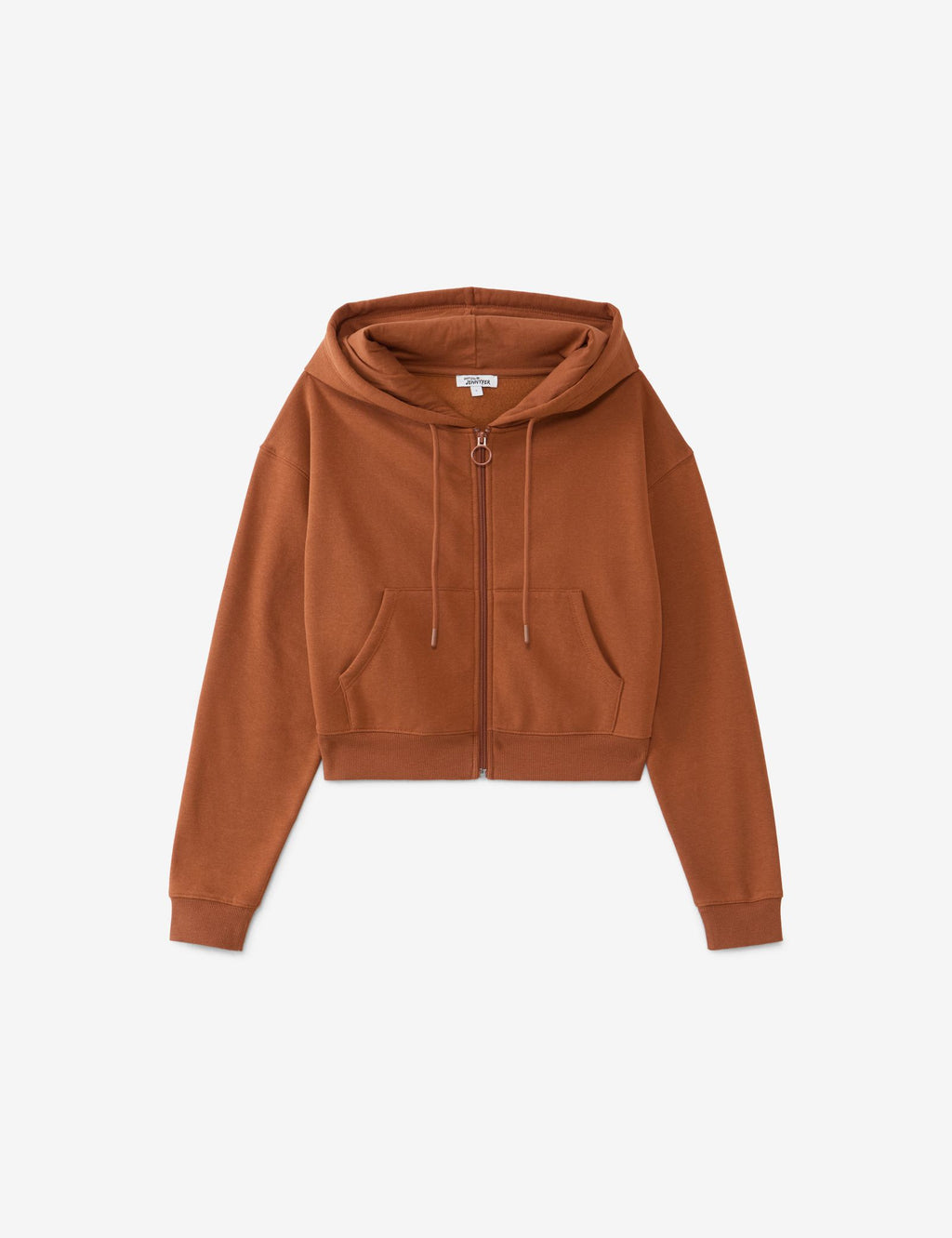 Sweat à capuche zippé camel