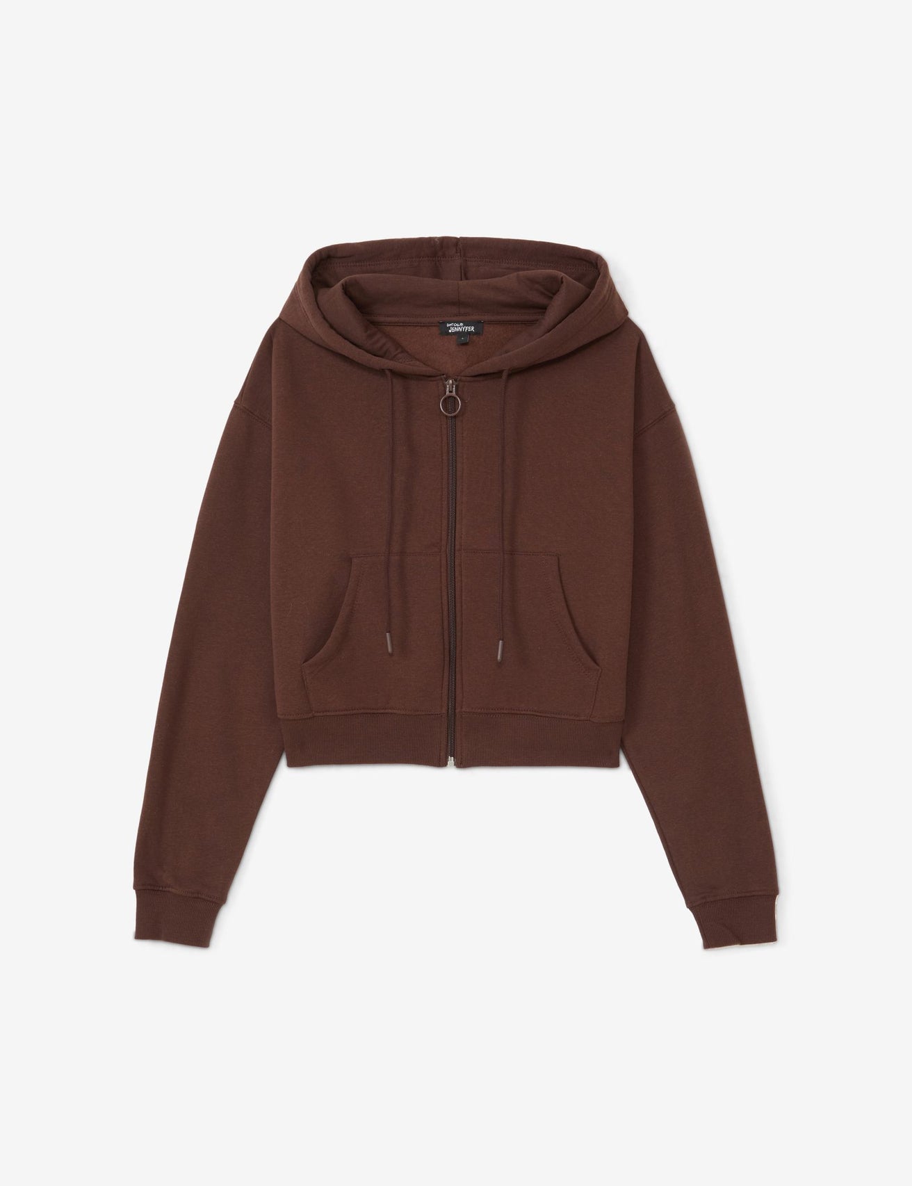 Sweat oversize zippé marron foncé - Image 1