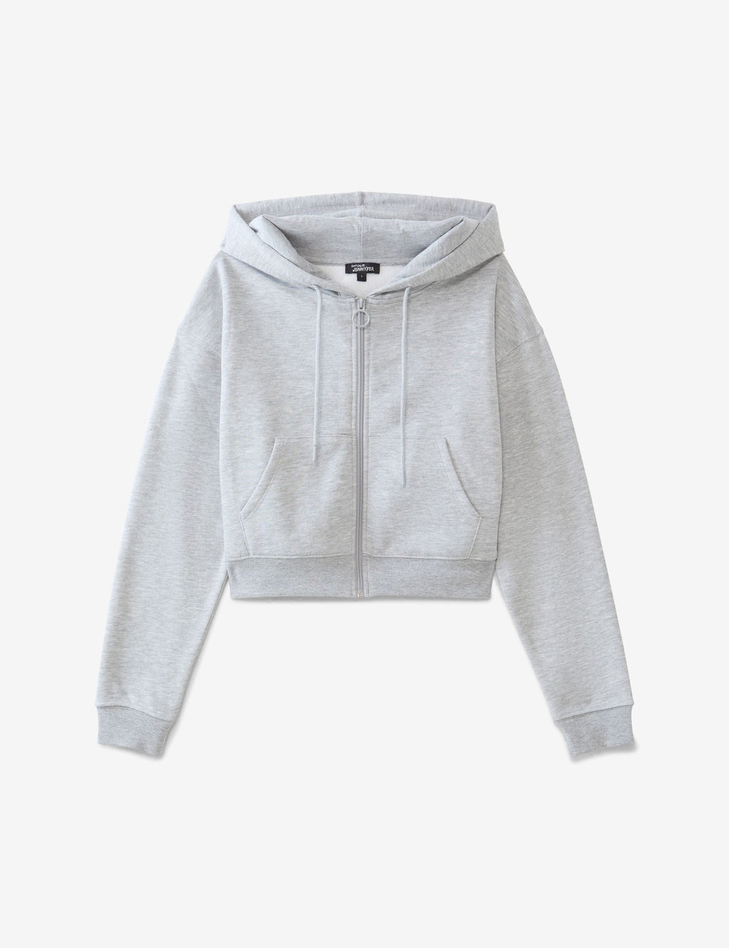 Sweat à capuche oversize zippé gris chine