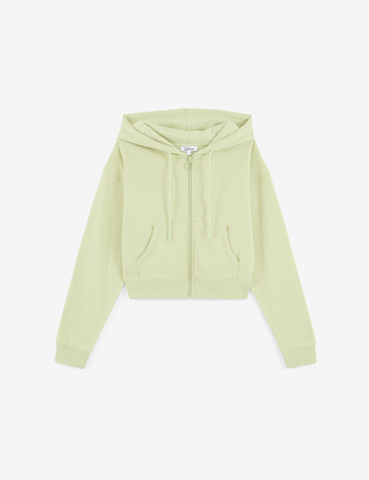 Sweat oversize zippé vert