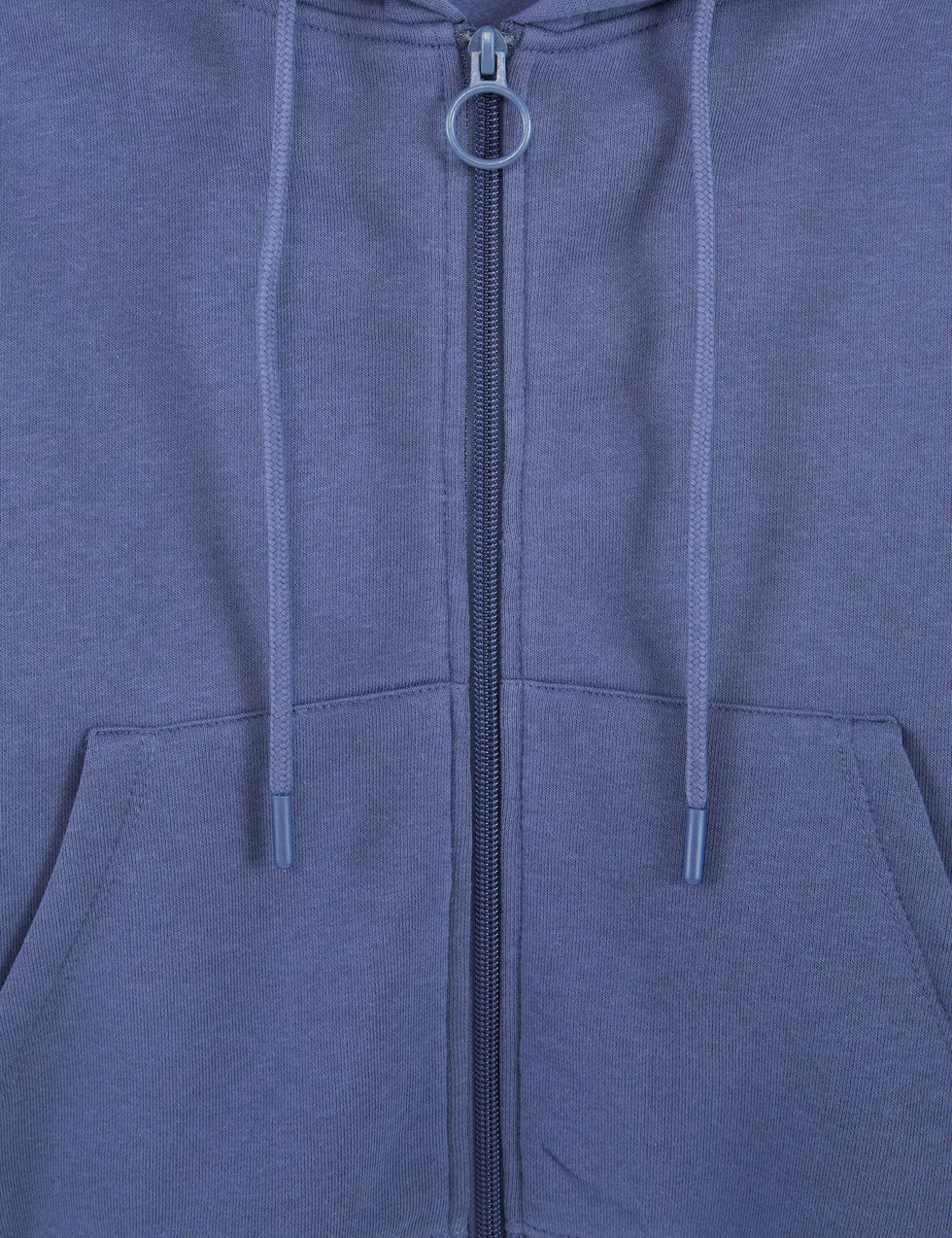 Sweat oversize zippé bleu ardoise