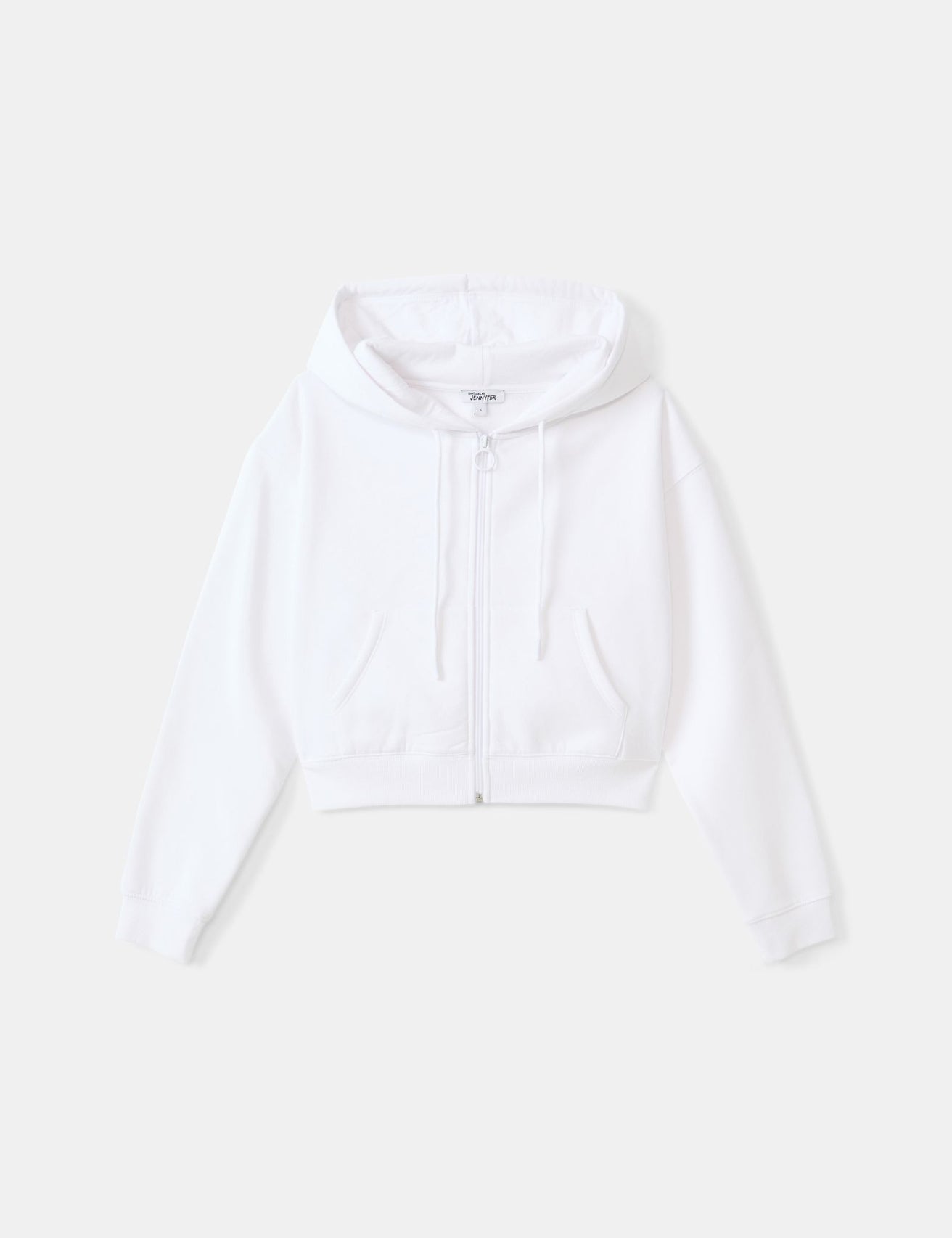 Sweat oversize zippé blanc - Image 1