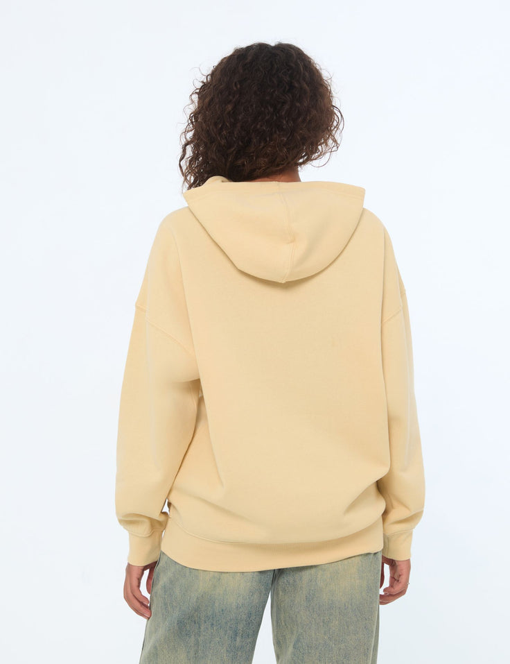 Sweat à capuche oversize beige