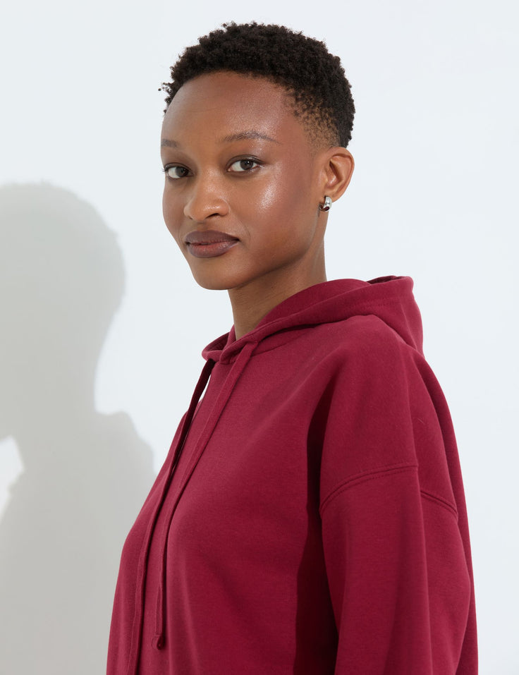 Sweatshirt oversize rouge foncé