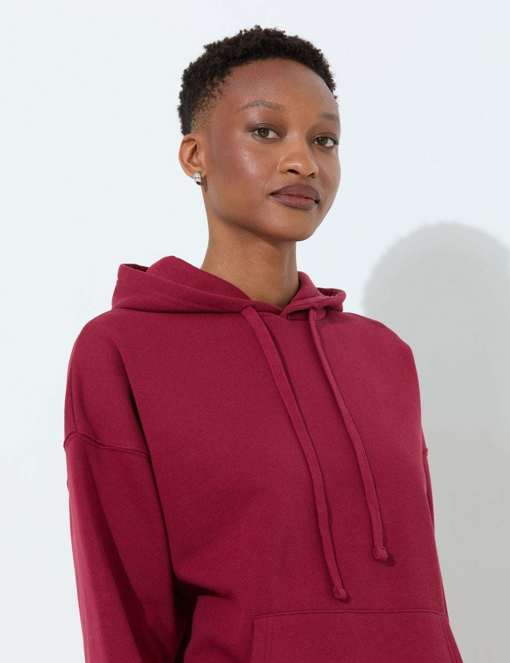 Sweatshirt oversize rouge foncé