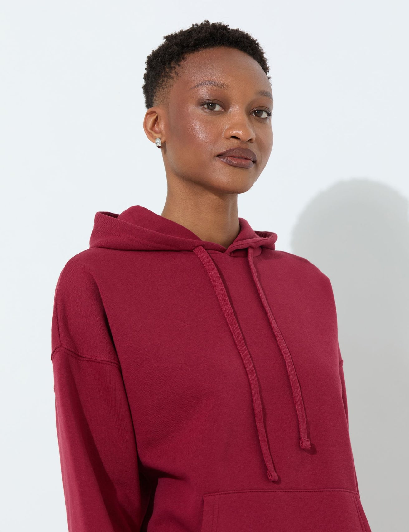 Sweatshirt oversize rouge foncé - Image 4