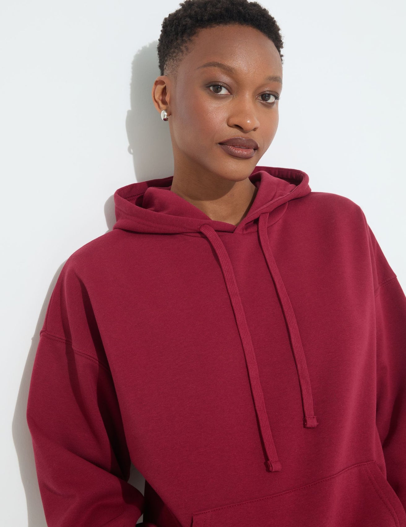 Sweatshirt oversize rouge foncé - Image 5