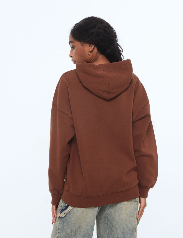 Sweat à capuche oversize marron