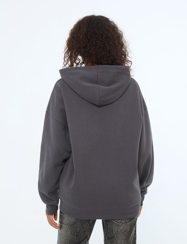 Sweat à capuche oversize gris foncé