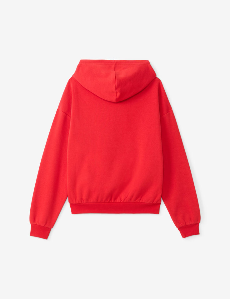 Sweat à capuche rouge vif