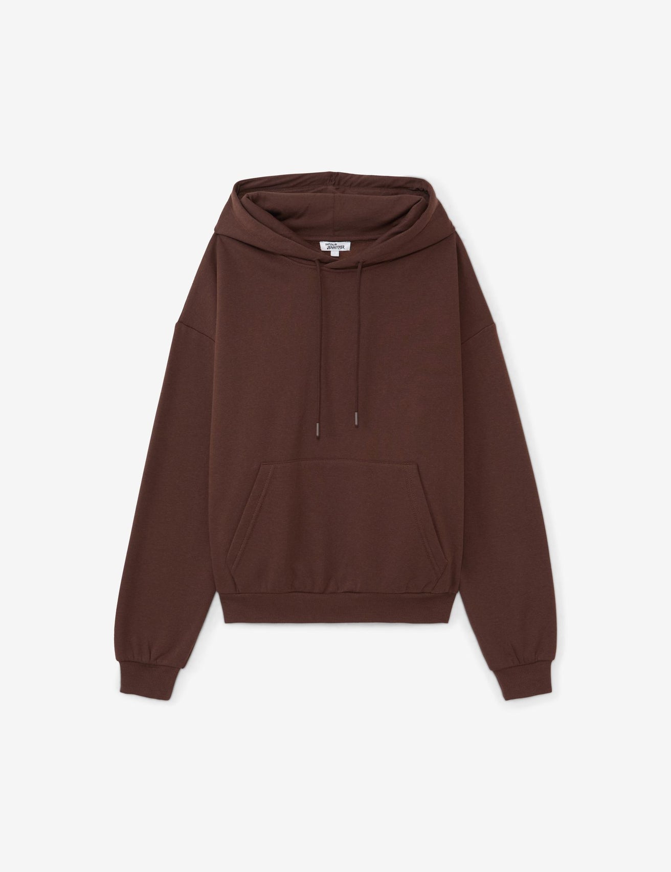 Sweatshirt à capuche marron foncé - Image 1