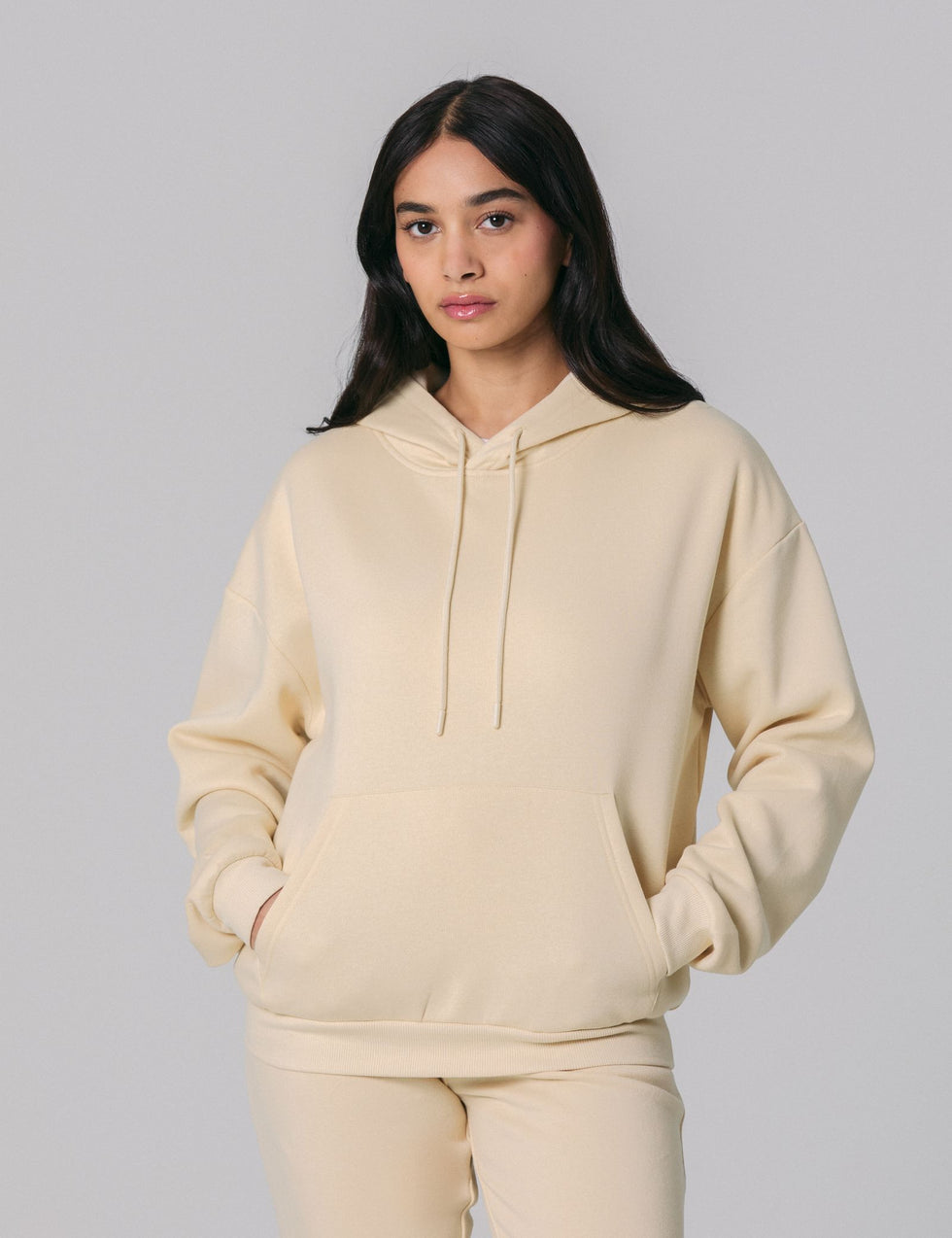 Sweatshirt à capuche beige clair