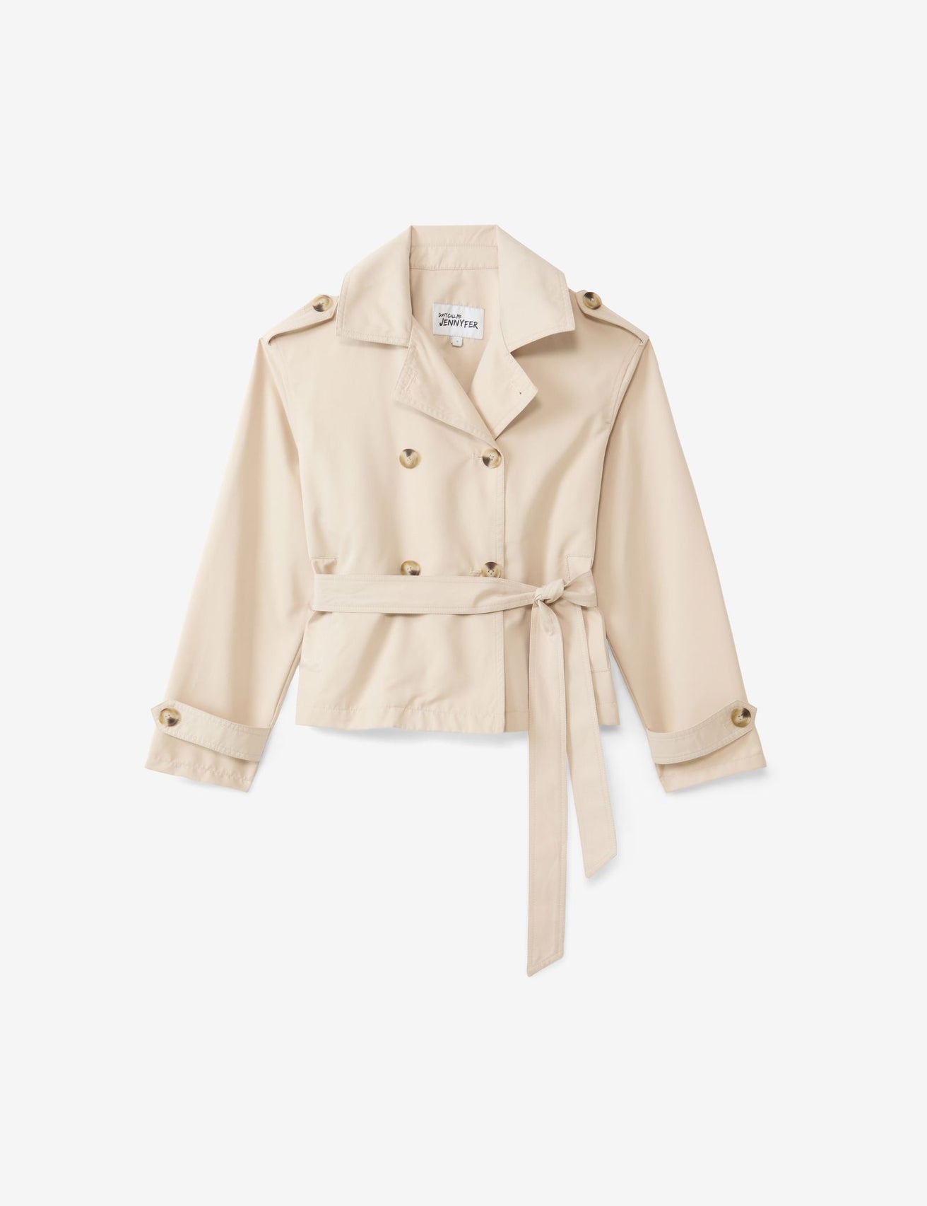 Manteau trench court beige - Image 4