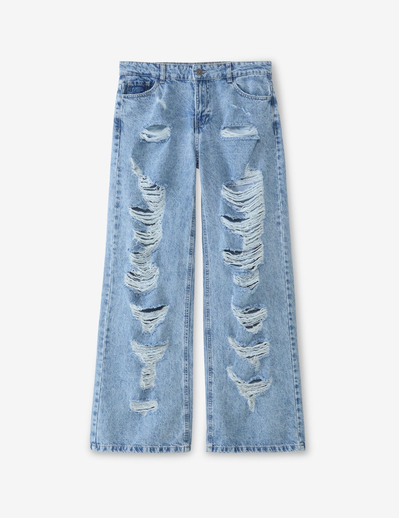 Jean wide leg taille basse bleu - Image 4