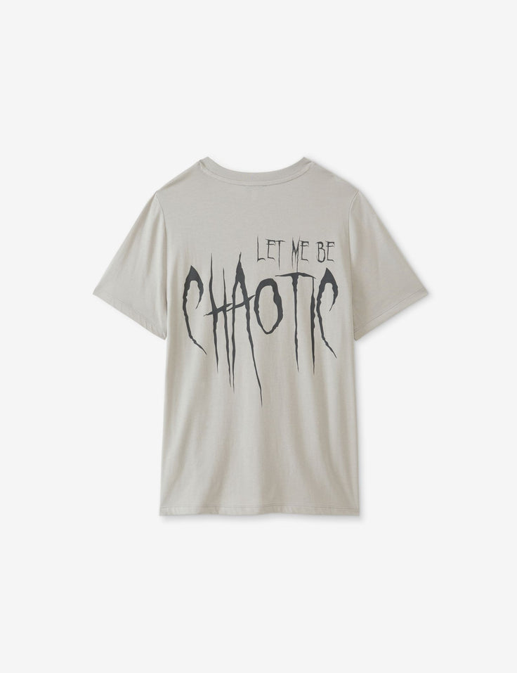 T-shirt oversize à message gris clair