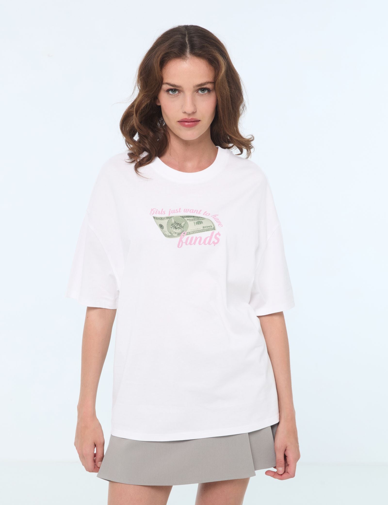 T-shirt oversize à motifs blanc