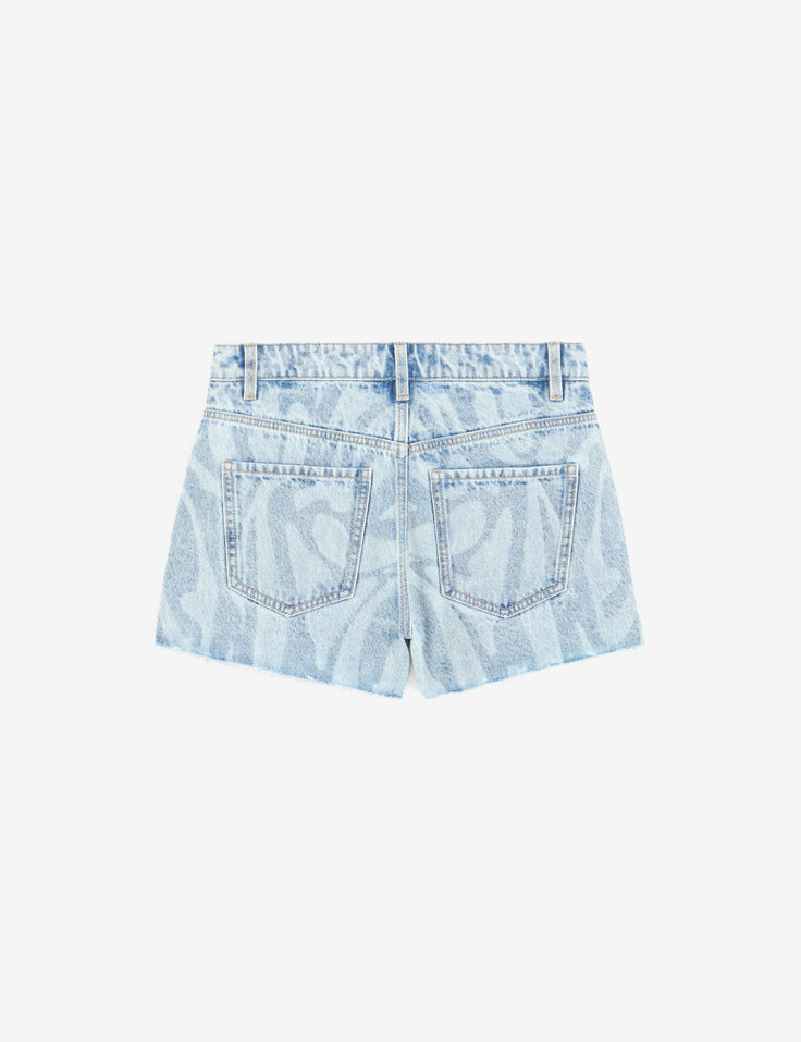 Short mom taille haute bleu jean