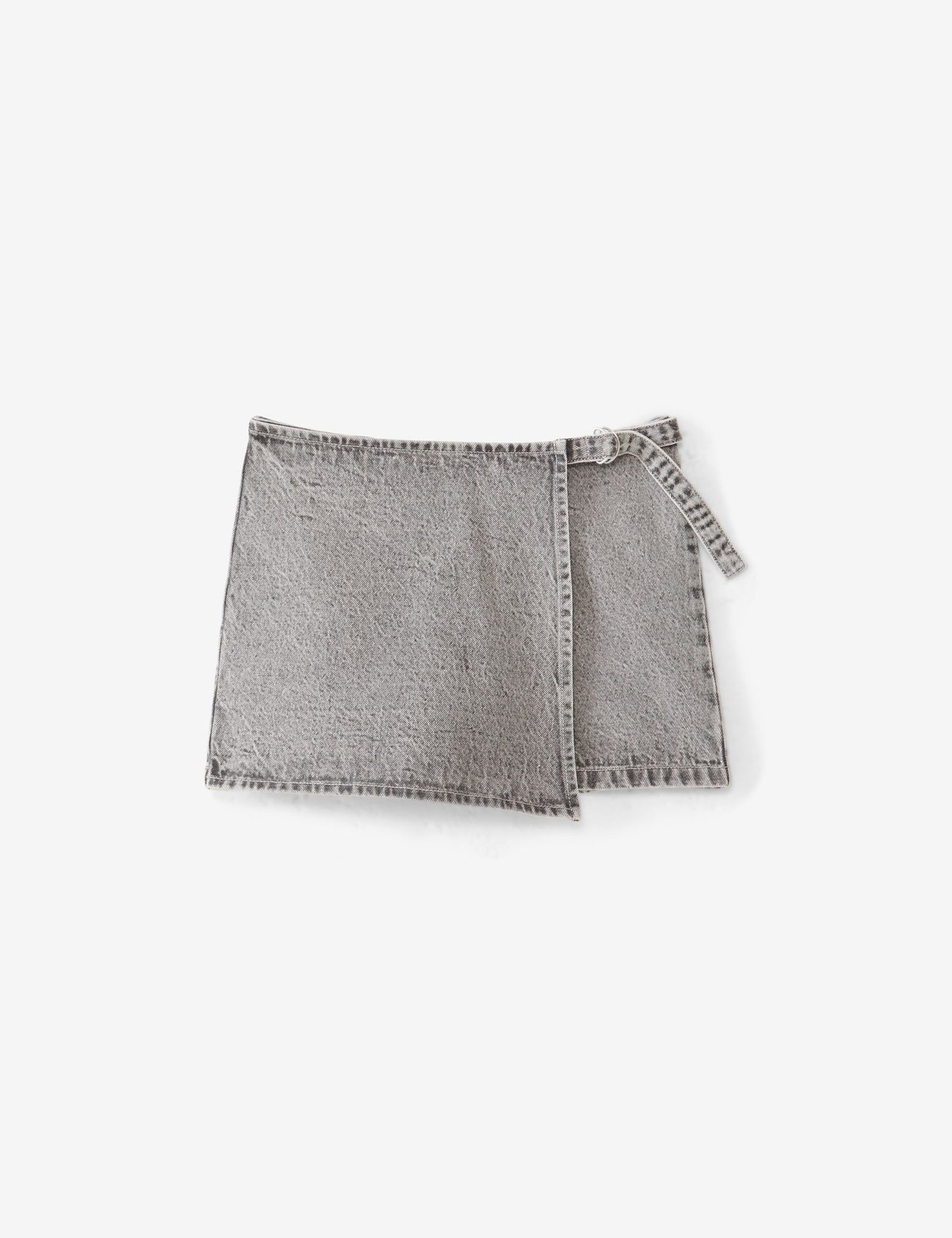 Short mini jupe en jean gris - Image 4