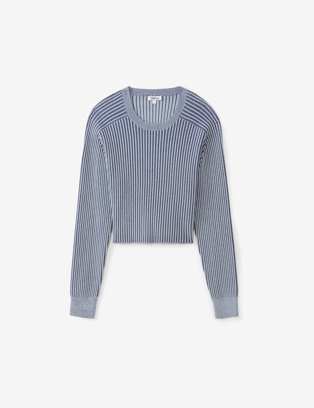 Pull côtelé bleu gris