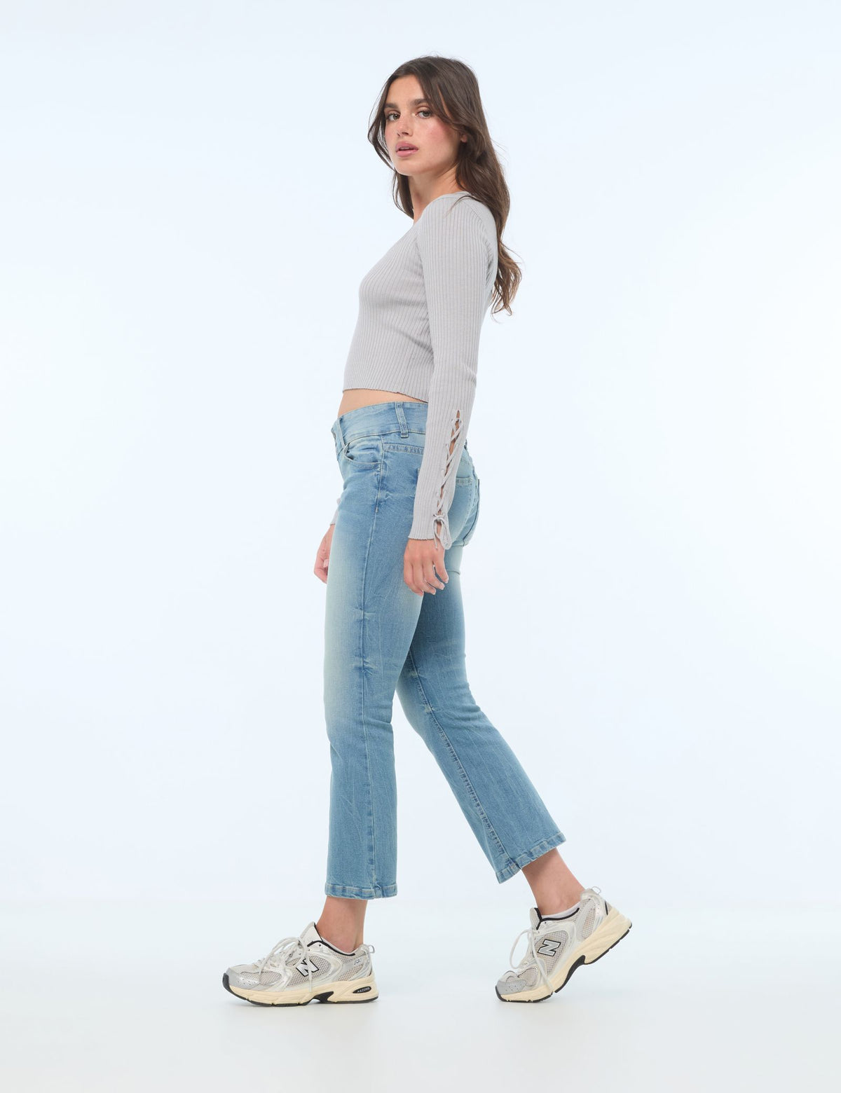 Jean flare low waist bleu