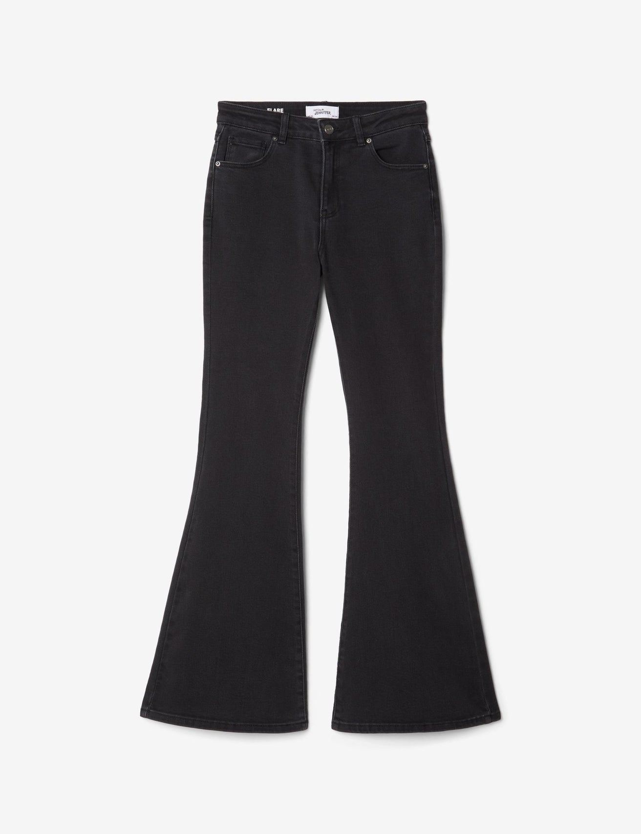 Jean taille moyenne coupe flare noir - Image 4