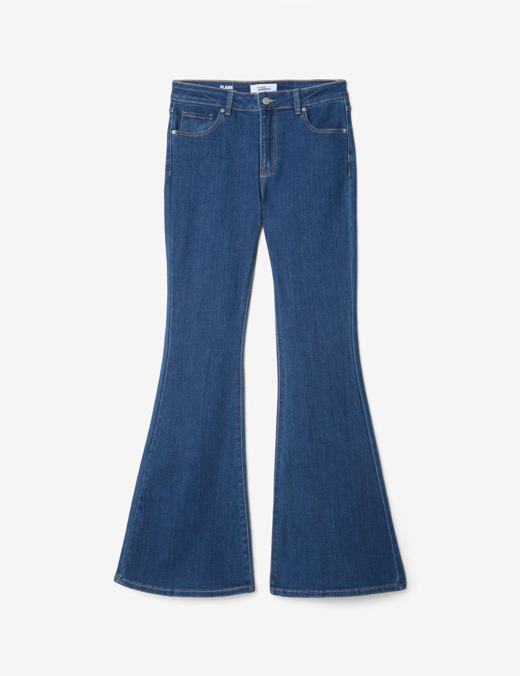 Jean taille moyenne coupe flare bleu