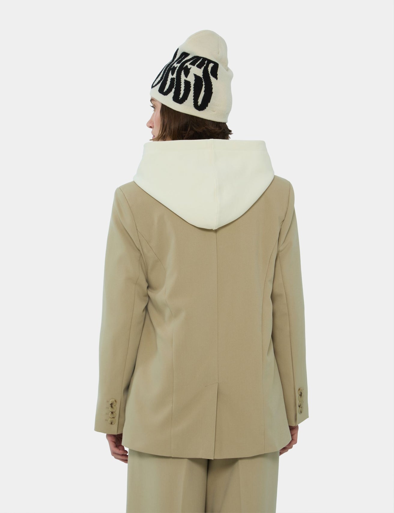 Veste blazer oversize beige kaki - Image 3