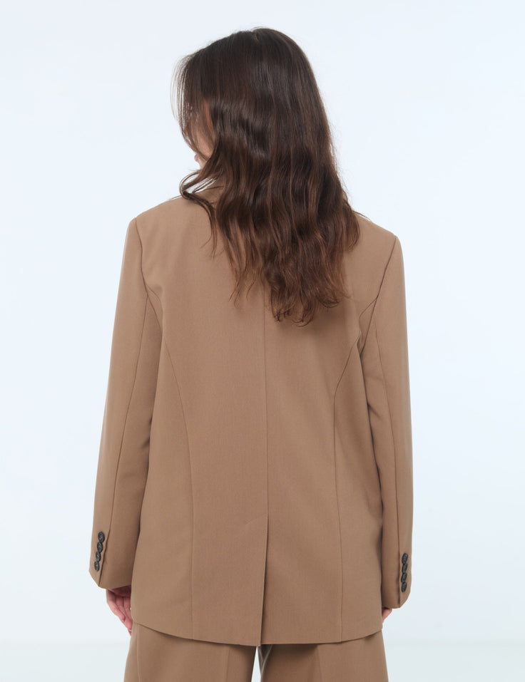 Veste blazer oversize marron clair