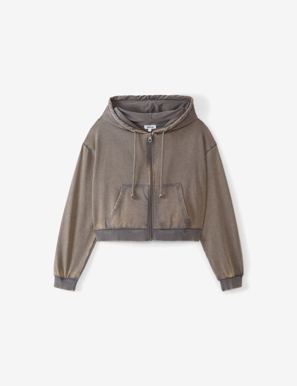 Sweat zippé court marron clair