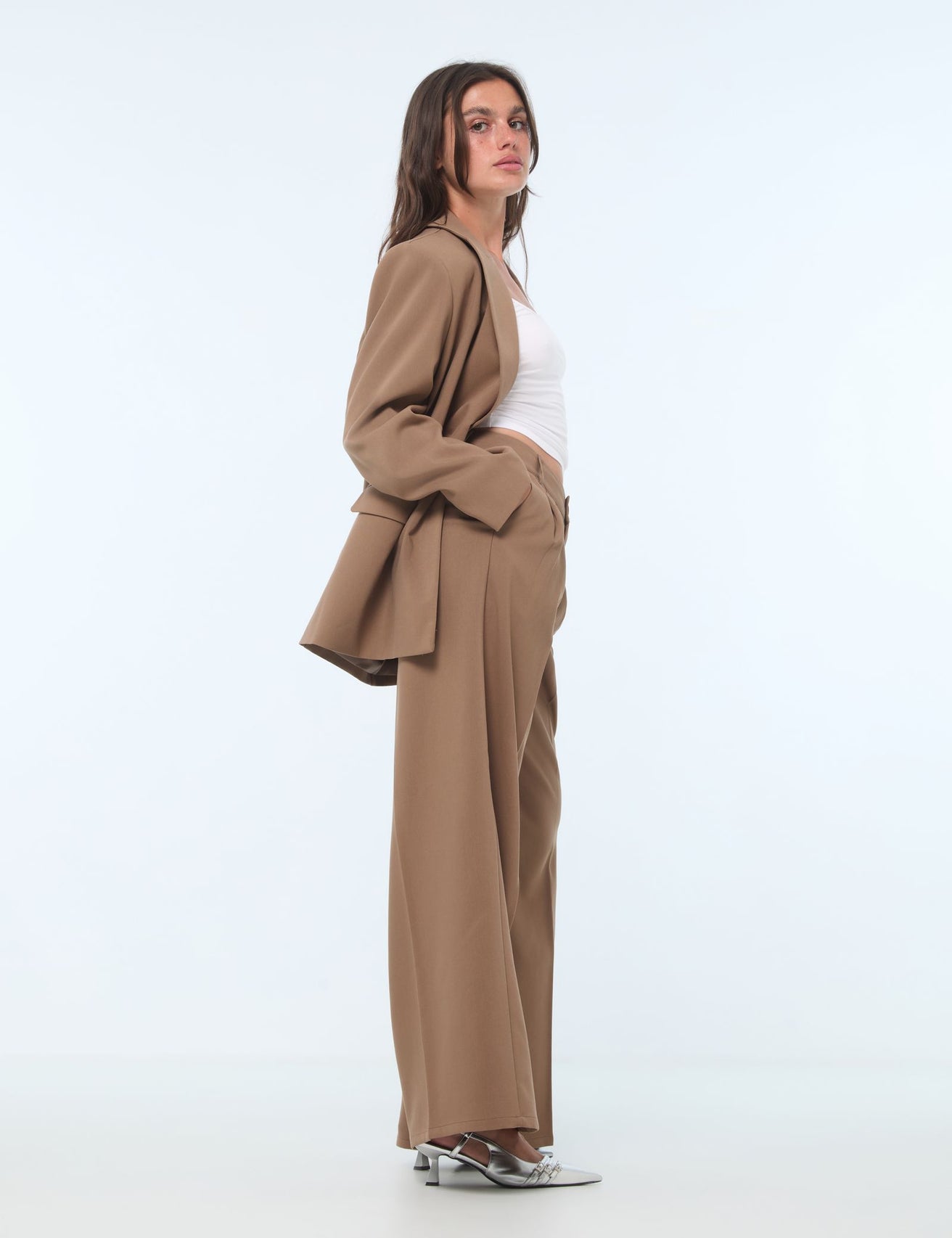 Pantalon de tailleur marron clair - Image 2