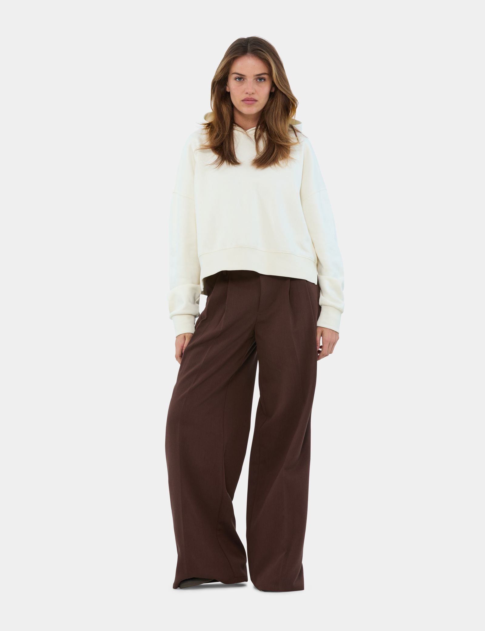 Pantalon de tailleur marron foncé