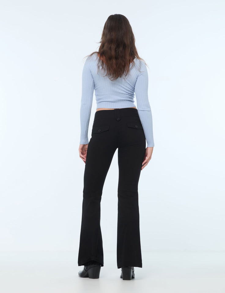 Pantalon tailleur flare noir