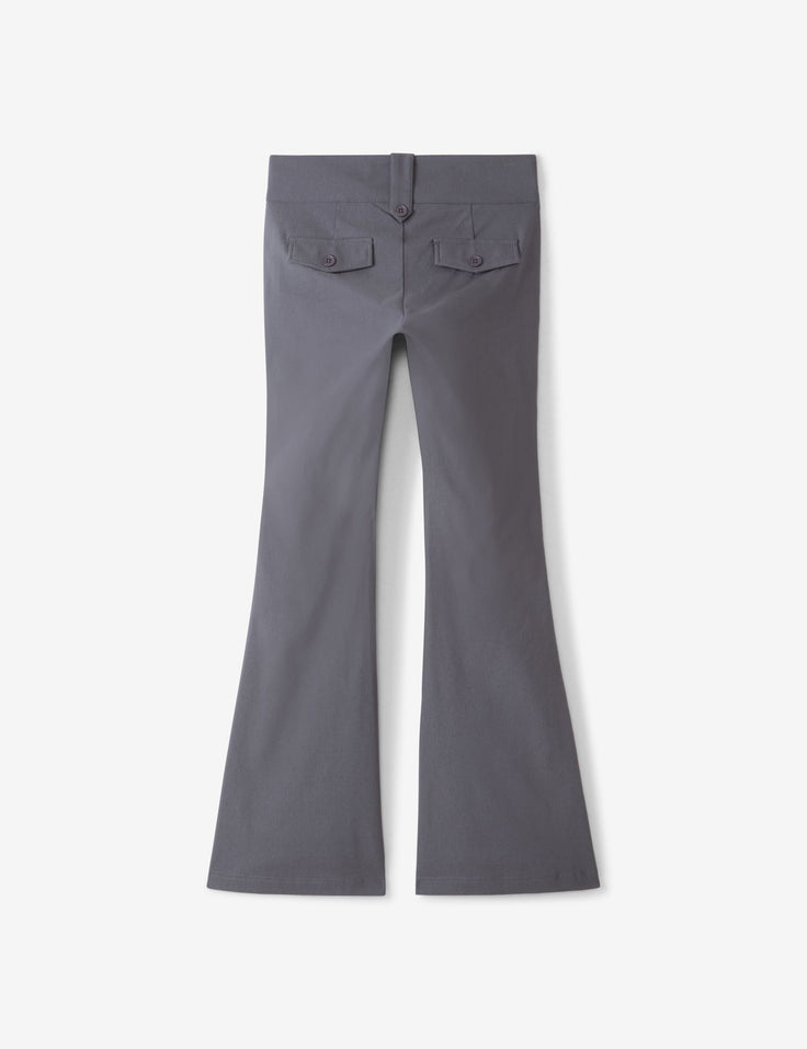 Pantalon tailleur flare gris foncé