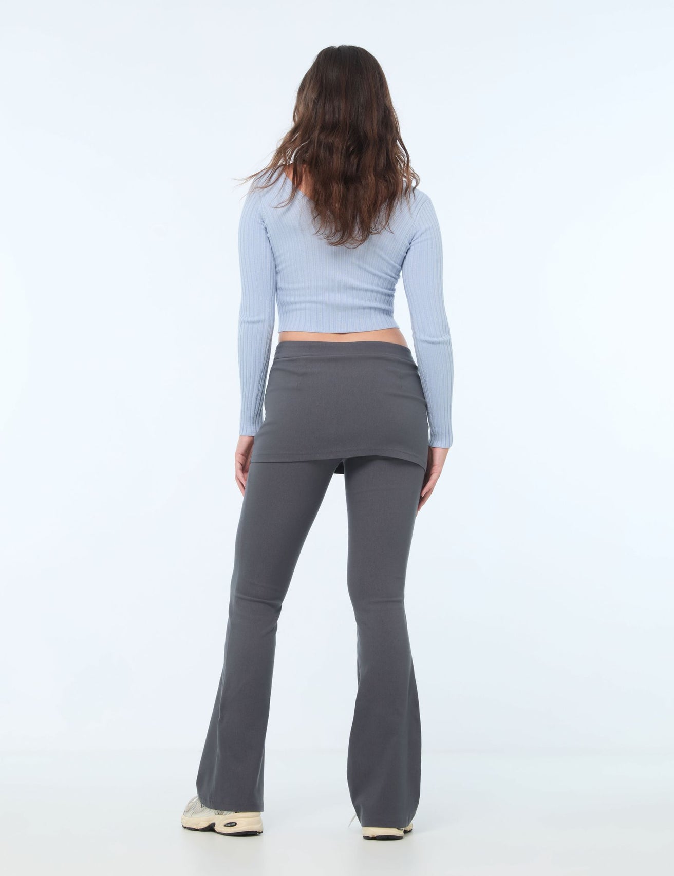 Pantalon détail jupe gris foncé - Image 3