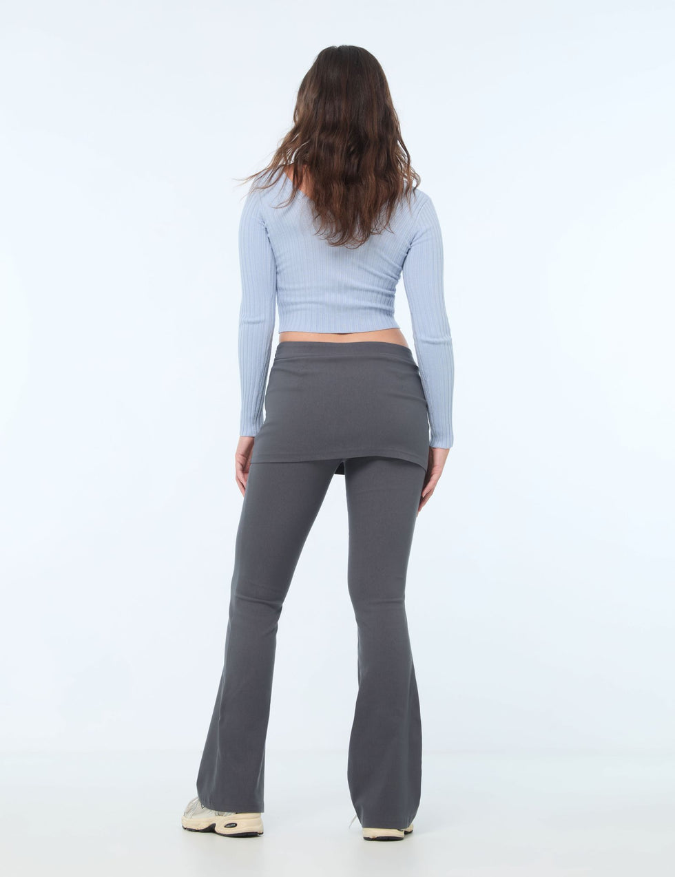 Pantalon détail jupe gris foncé