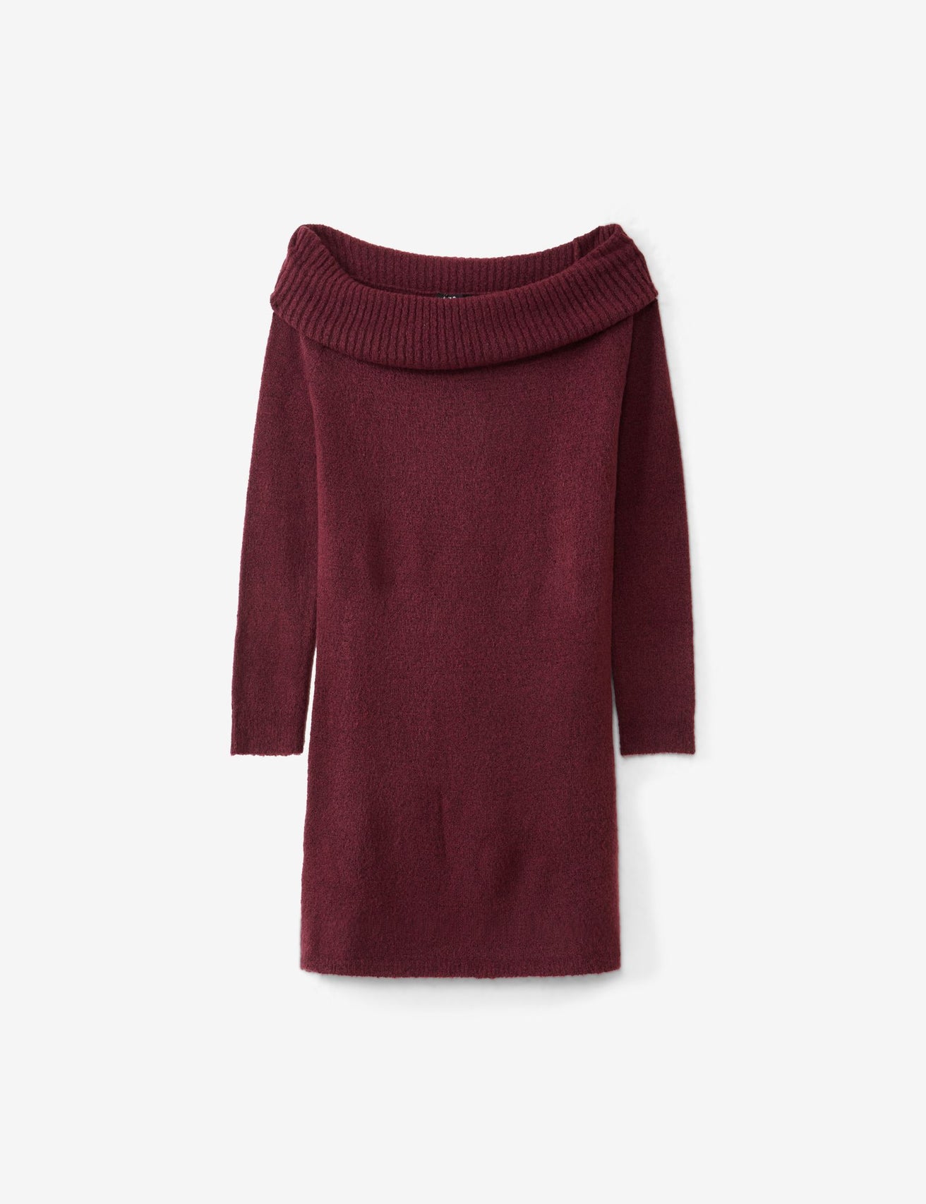 Robe pull courte col bardot prune - Image 4