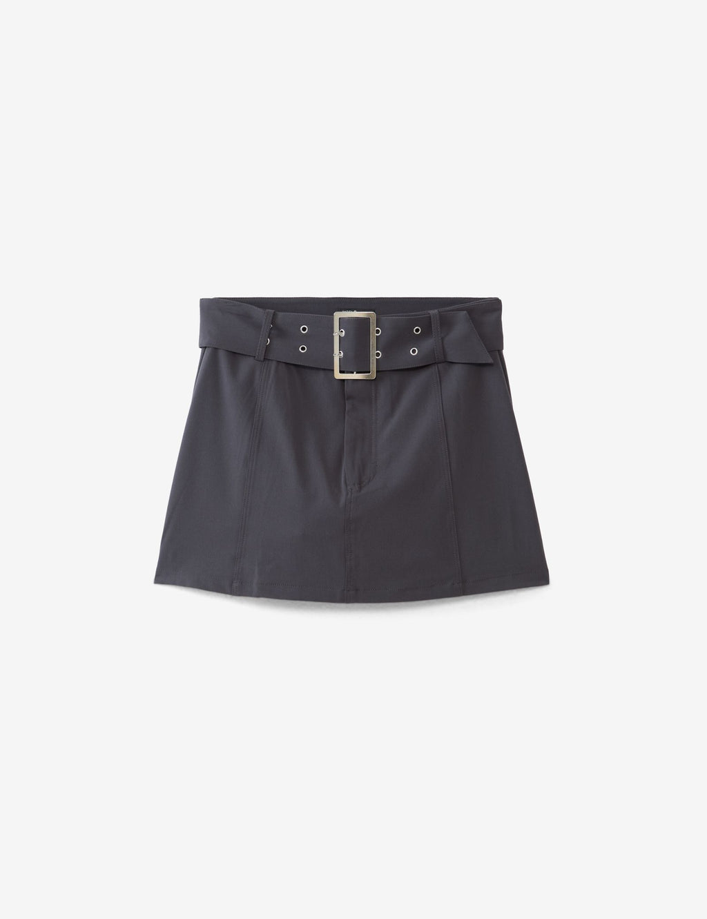 Short mini jupe avec ceinture bouclée grise foncée