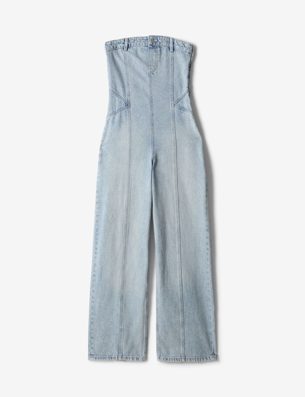 Combinaison bustier en jean bleu clair