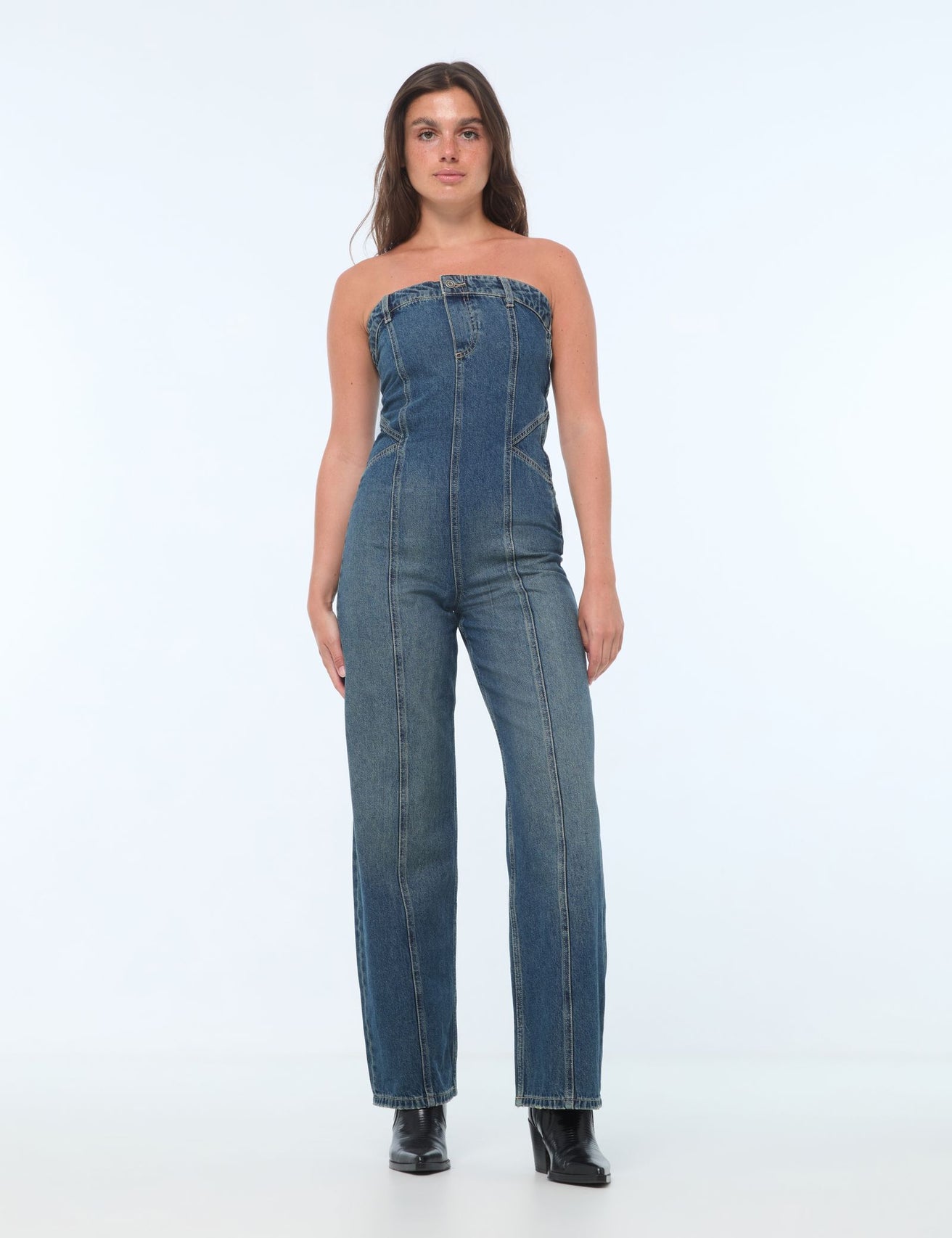 Combinaison bustier en jean - Image 1