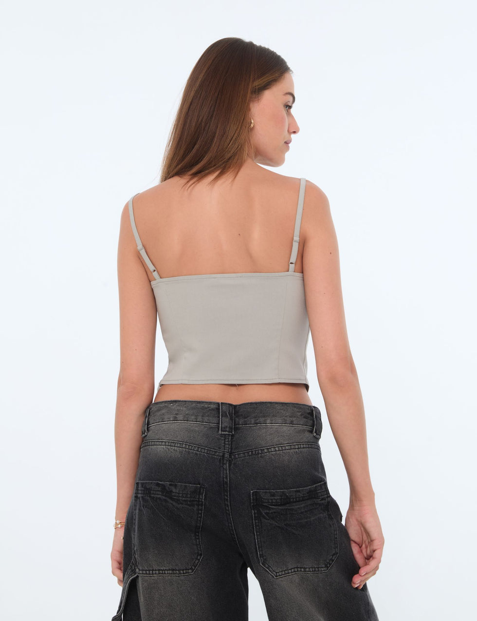 Débardeur type bustier gris clair