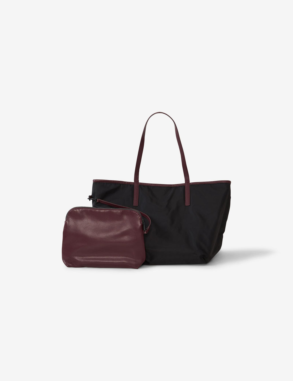 Sac à main effet cuir bordeaux réversible