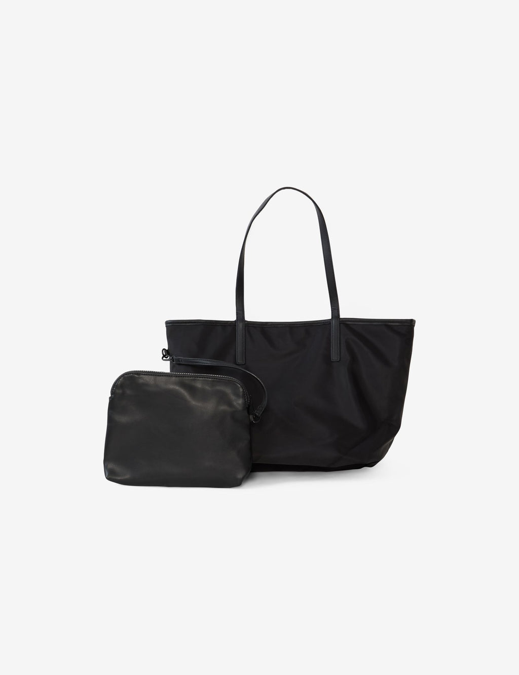 Sac à main effet cuir noir réversible