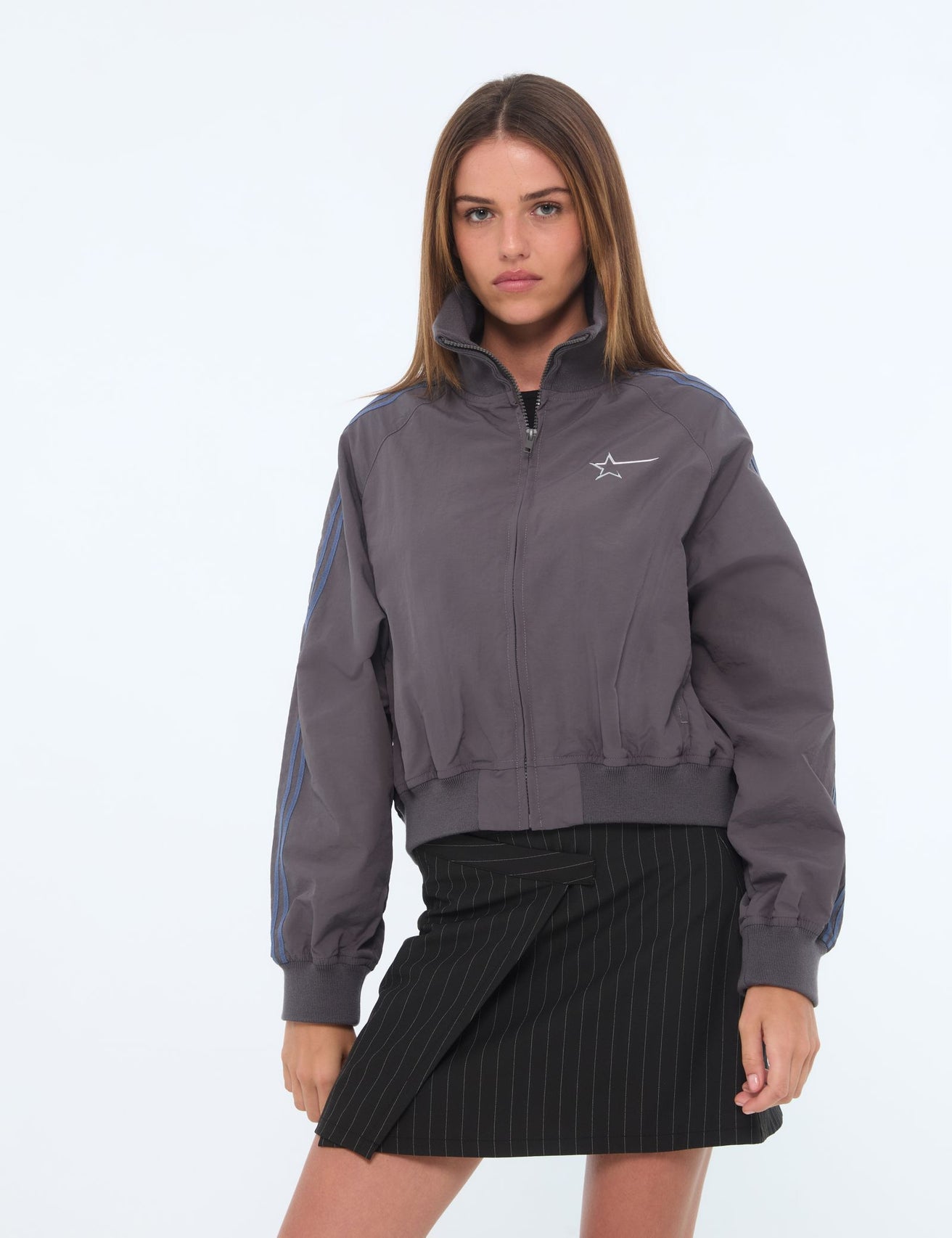 Veste bomber imperméable grise foncé - Image 1