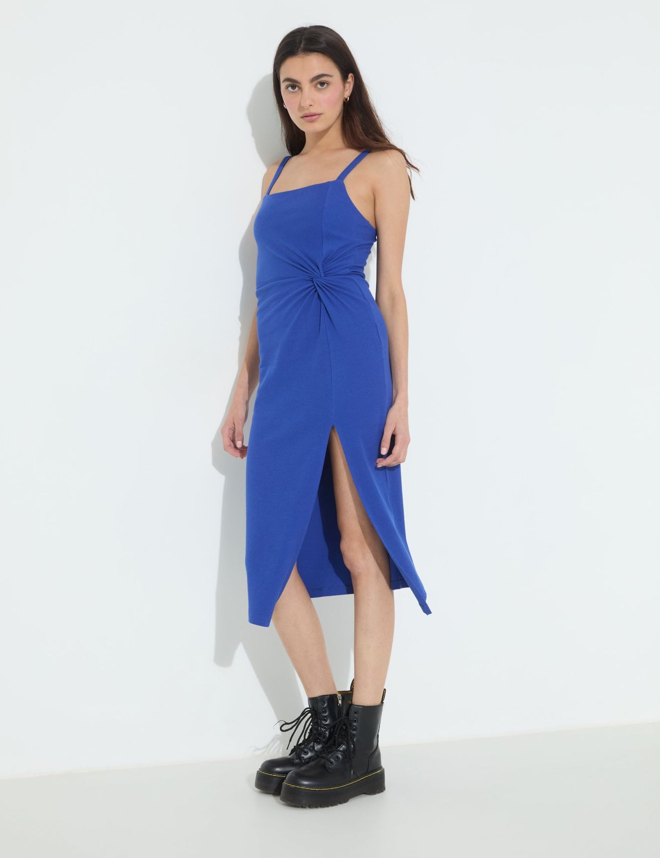 Robe longue bleue indigo - Image 2