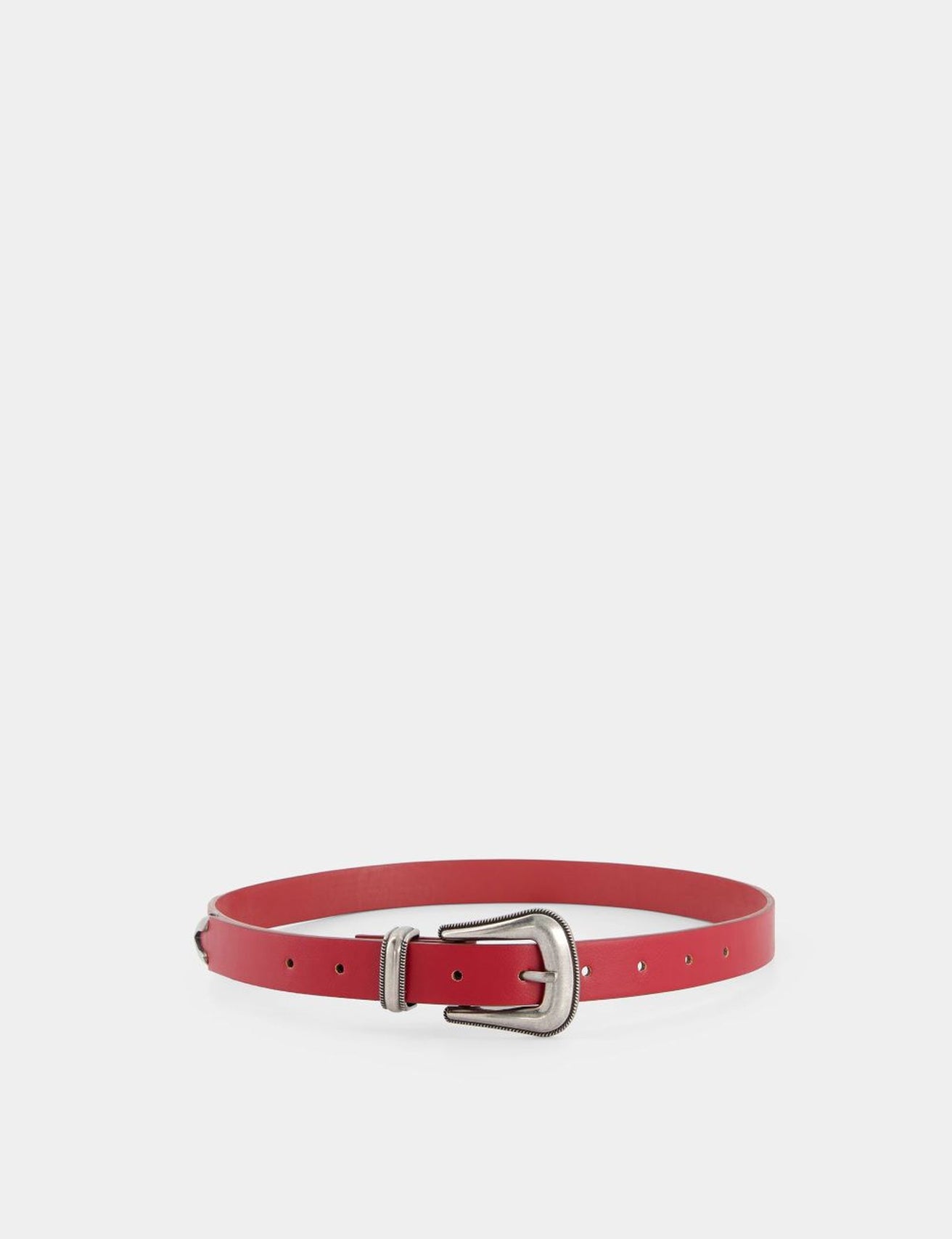 Ceinture fine cowboy rouge foncé - Image 1