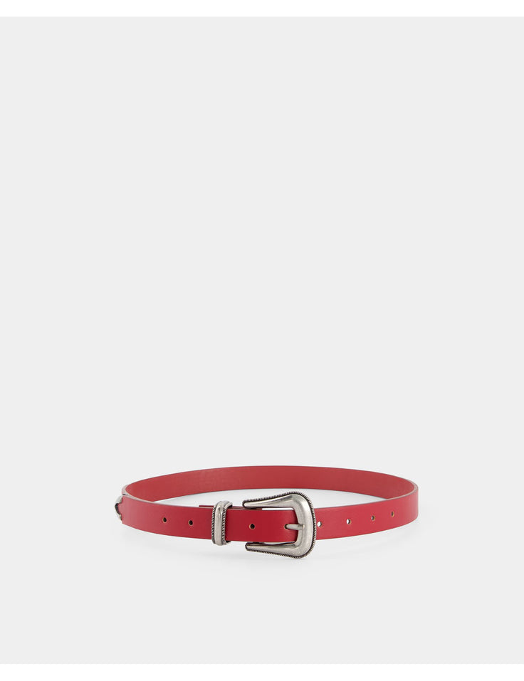 Ceinture fine cowboy rouge foncé