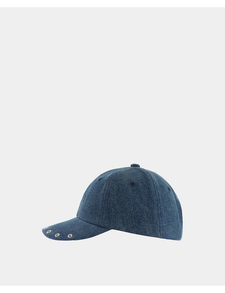 Casquette à oeillets bleu jean