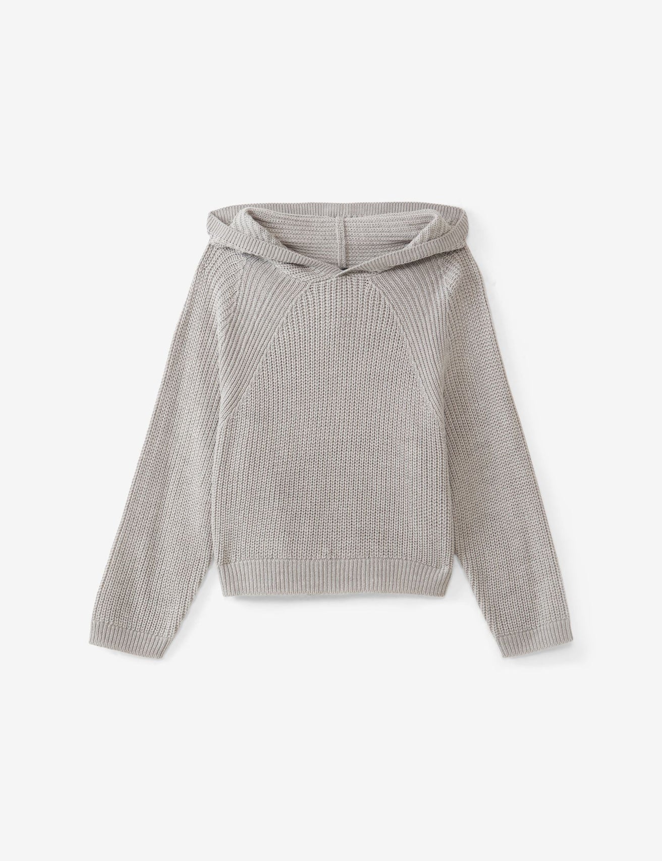 Pull à capuche en maille côtelée gris chiné - Image 4